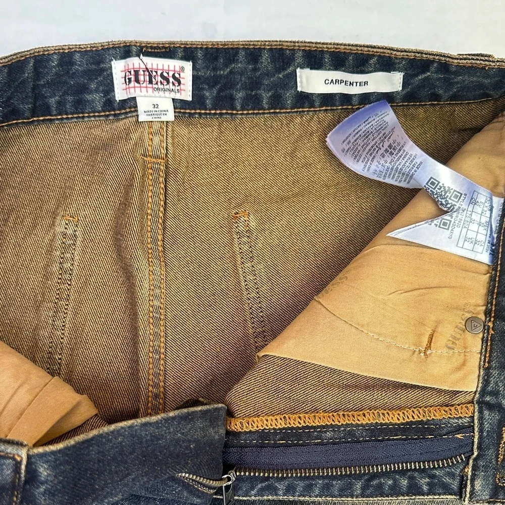 Guess Men's Dark Blue Carpenter Relaxed Jeans